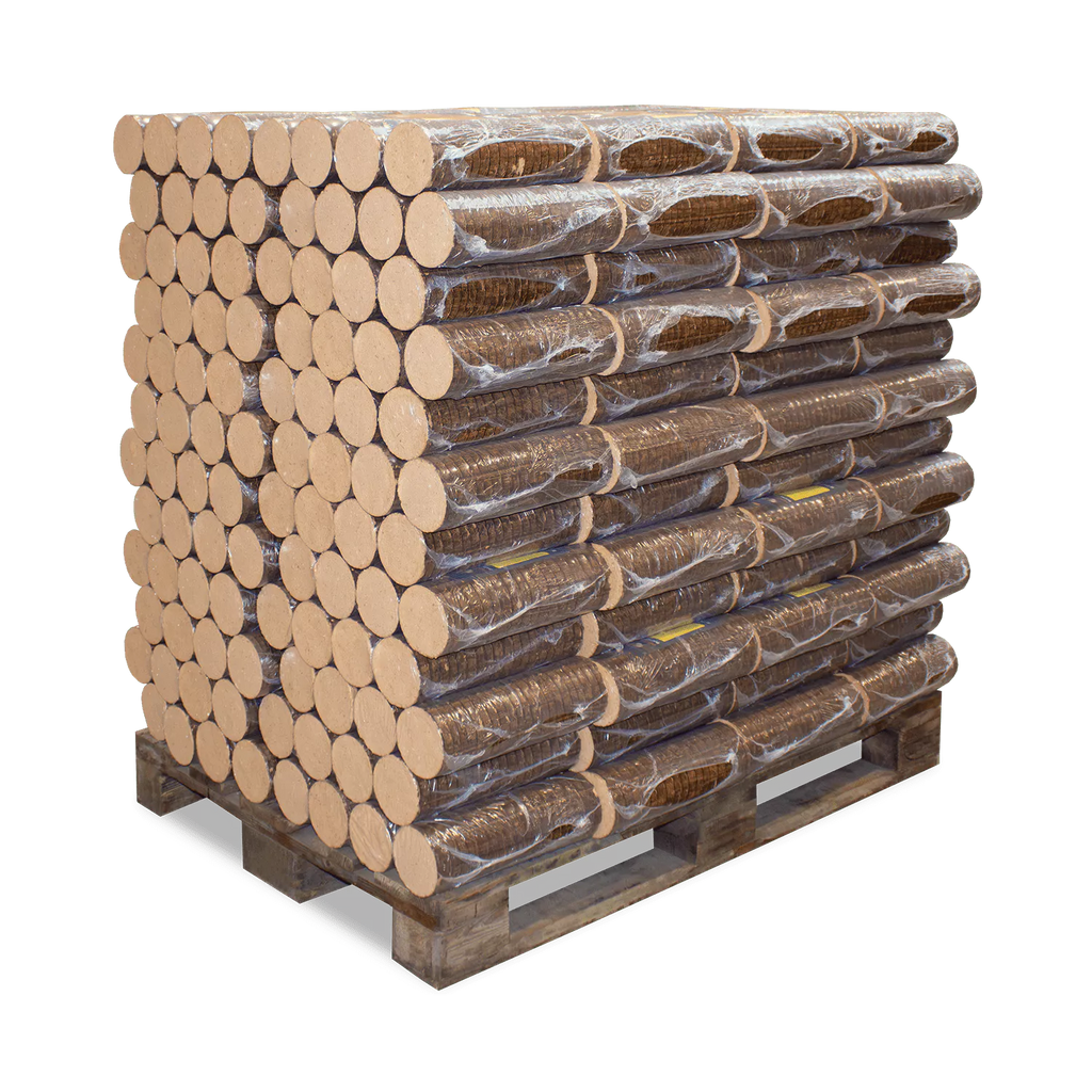 Pollmeier Buchenbriketts Nestro – rund ohne Loch (960 kg Palette)