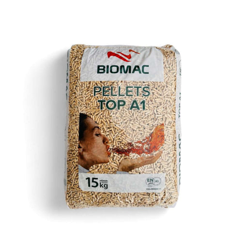 BIOMAC TOP A1 Granulés de Bois Palette 975kg 65 Sacs