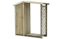 Kaminholzunterstand mit Schrank - Abmessungen: 160 x 56 x 180 cm (L x B x H)